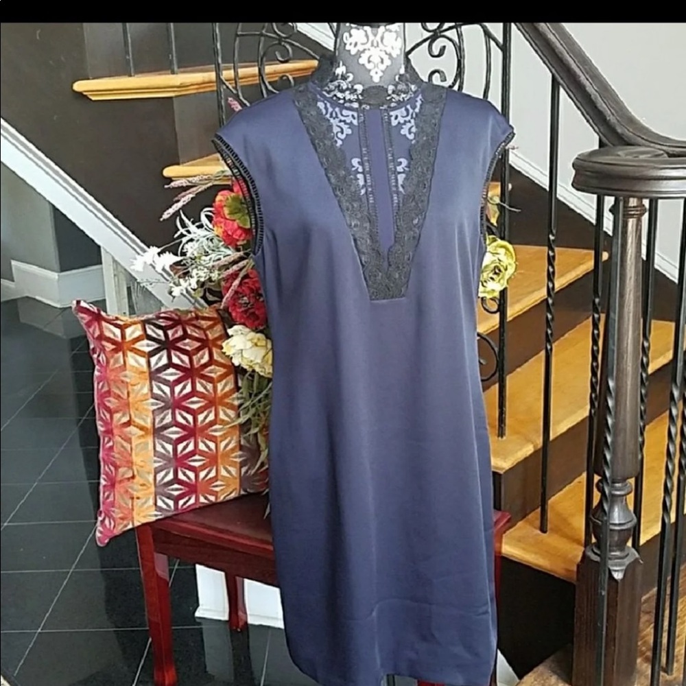 NWOT Ted Baaker sz 3 US 8/10. Blue & Black dress